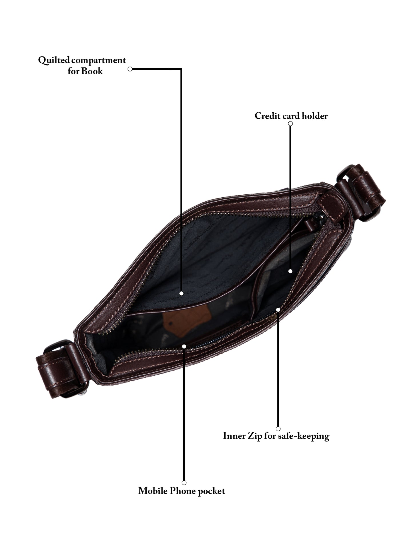 Croco Leather Men Sling Bag SGM-801 Cognac