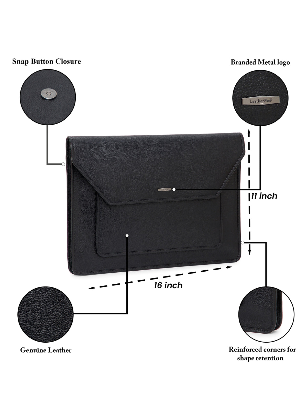 Natural Milled Leather Laptop Sleeve