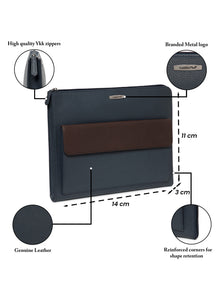 Colorblock Leather Laptop Sleeve