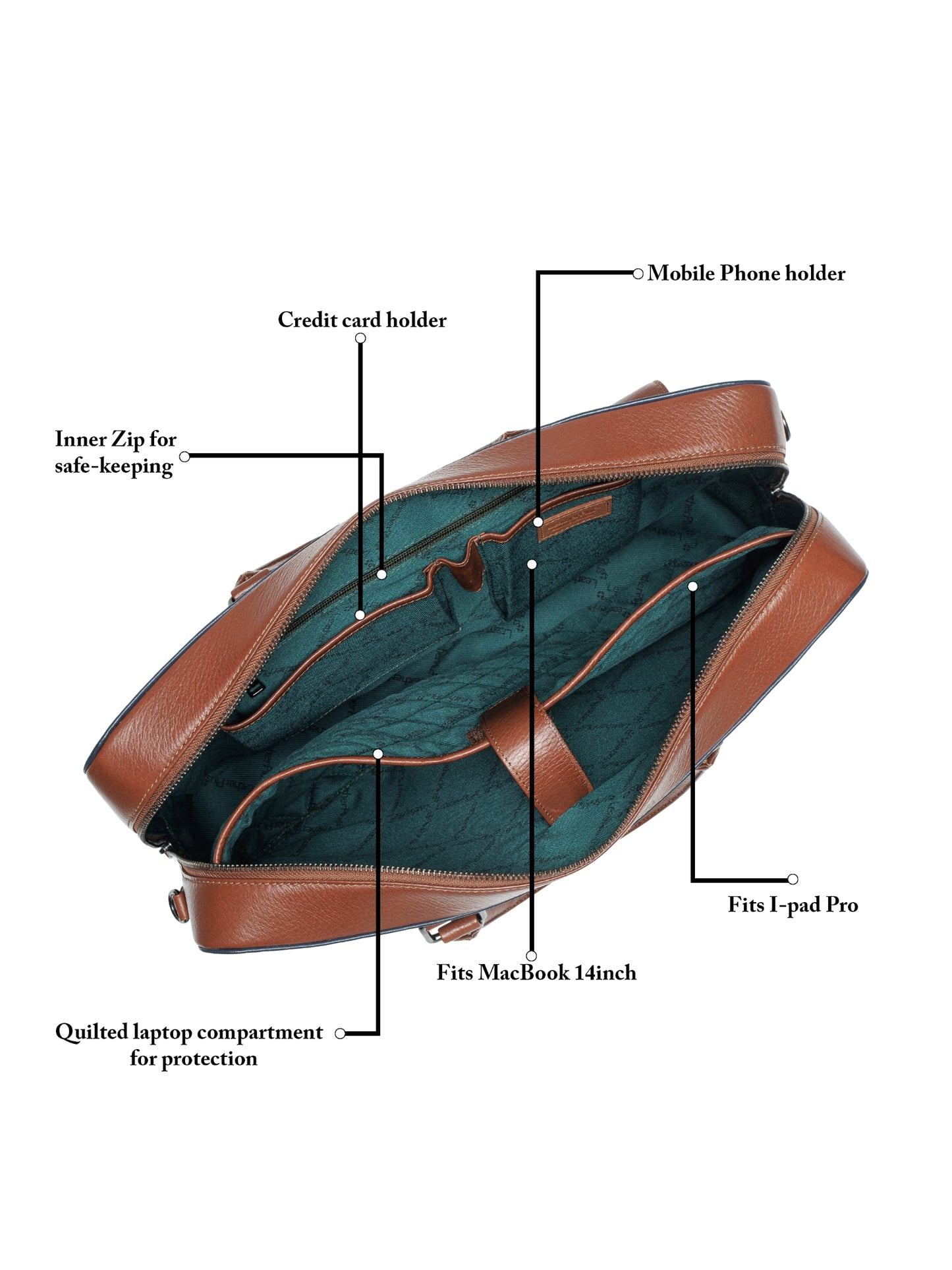 Colorblocked Leather Laptop Bag  LT16-4004