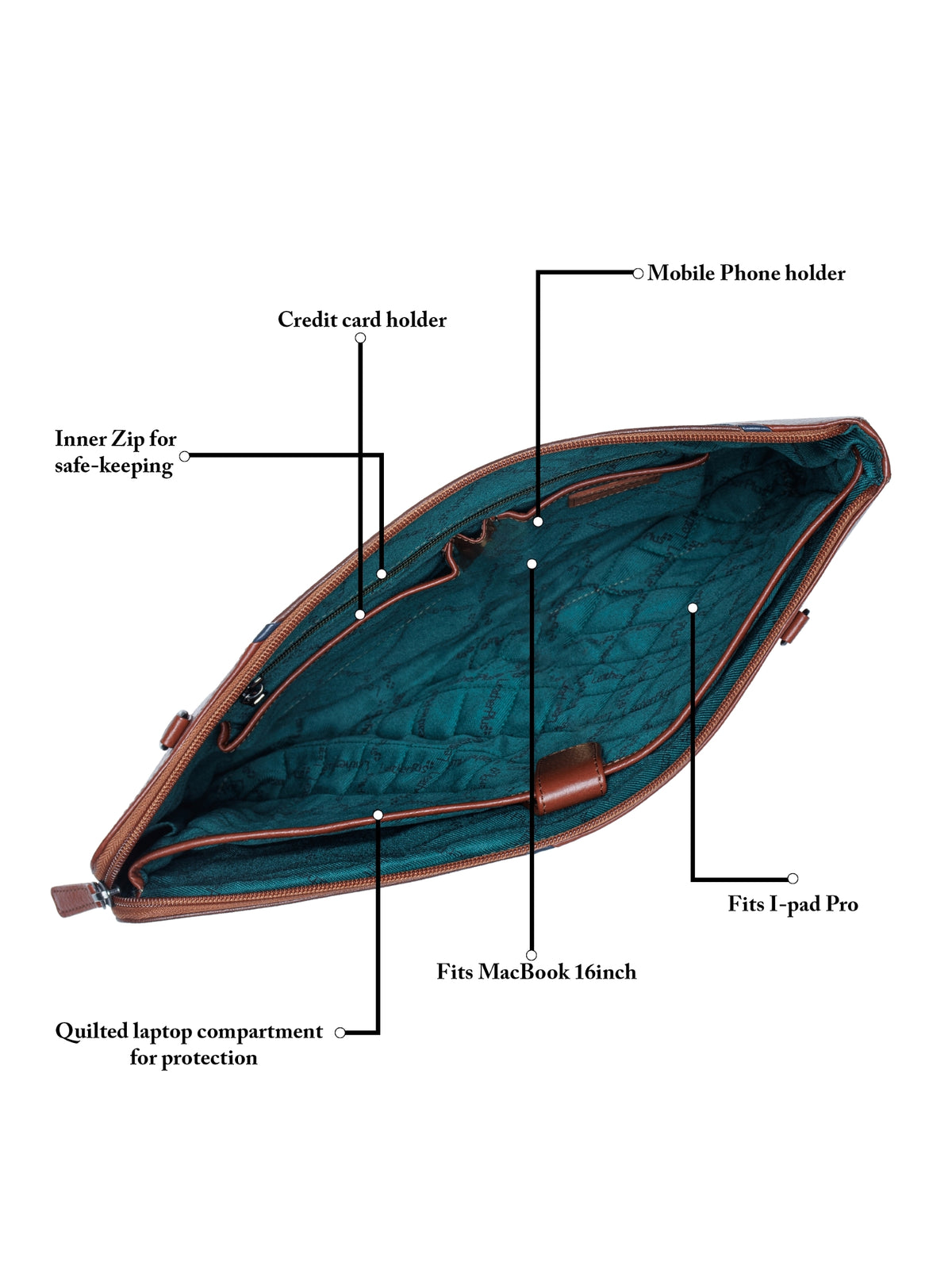 Variegated Leather Laptop Sleeve