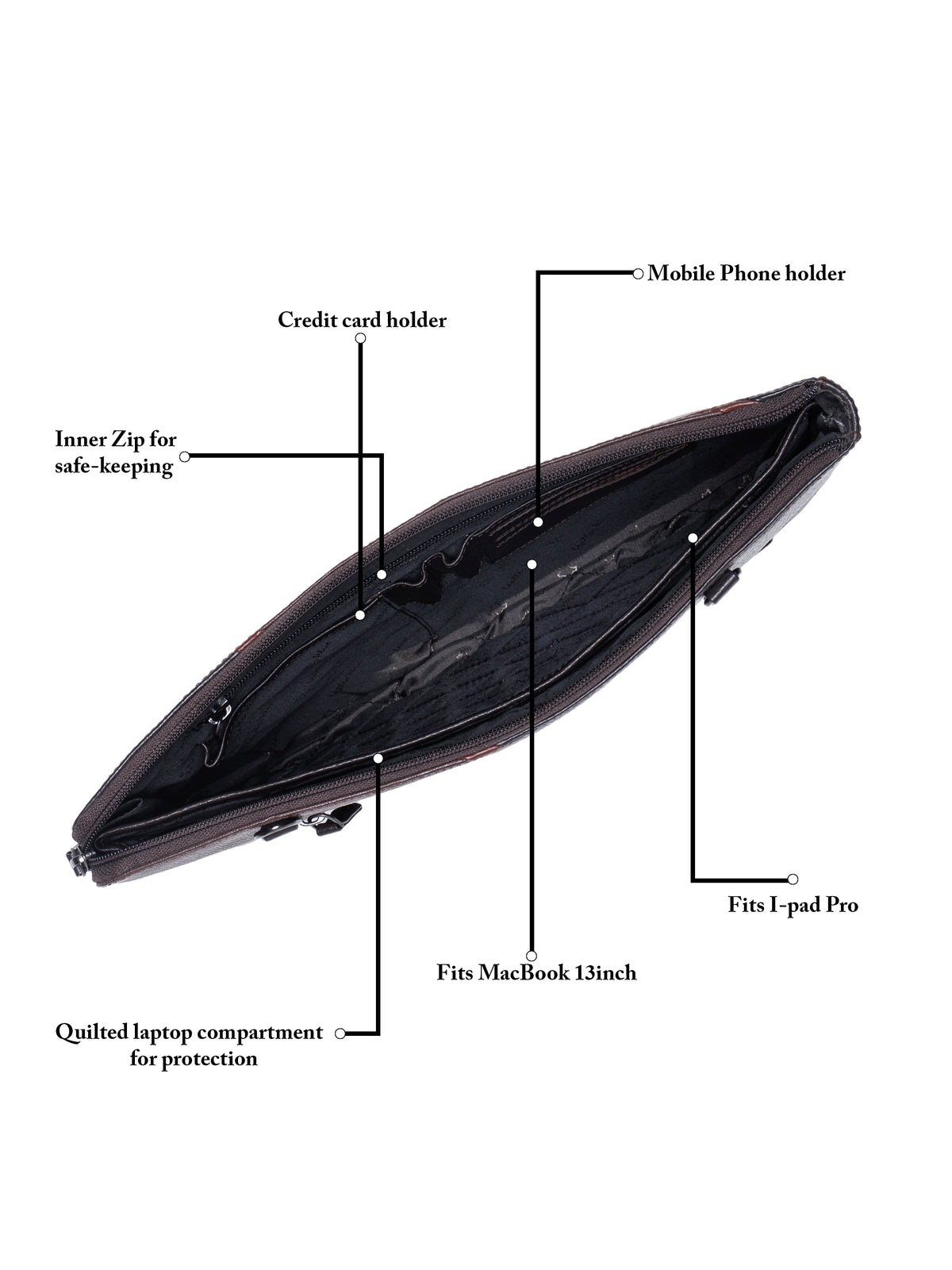 Variegated Leather Laptop Sleeve