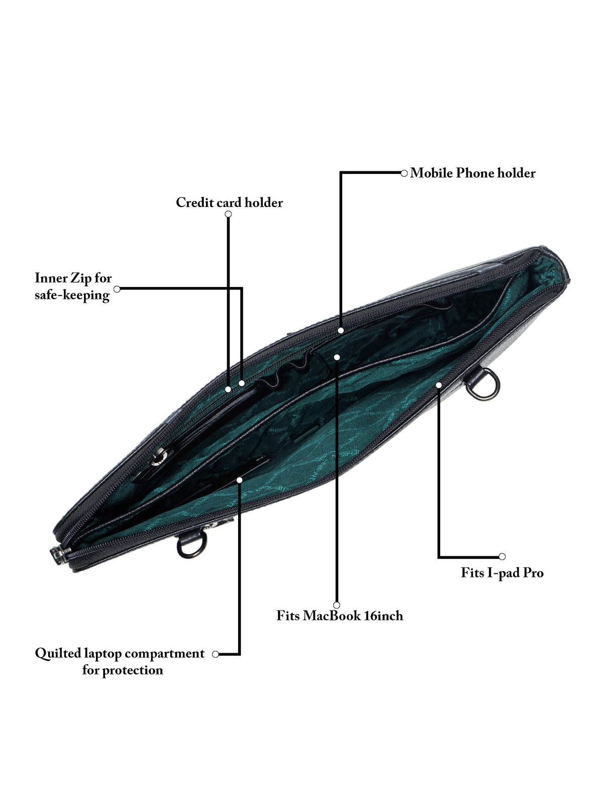 Variegated Leather Laptop Sleeve