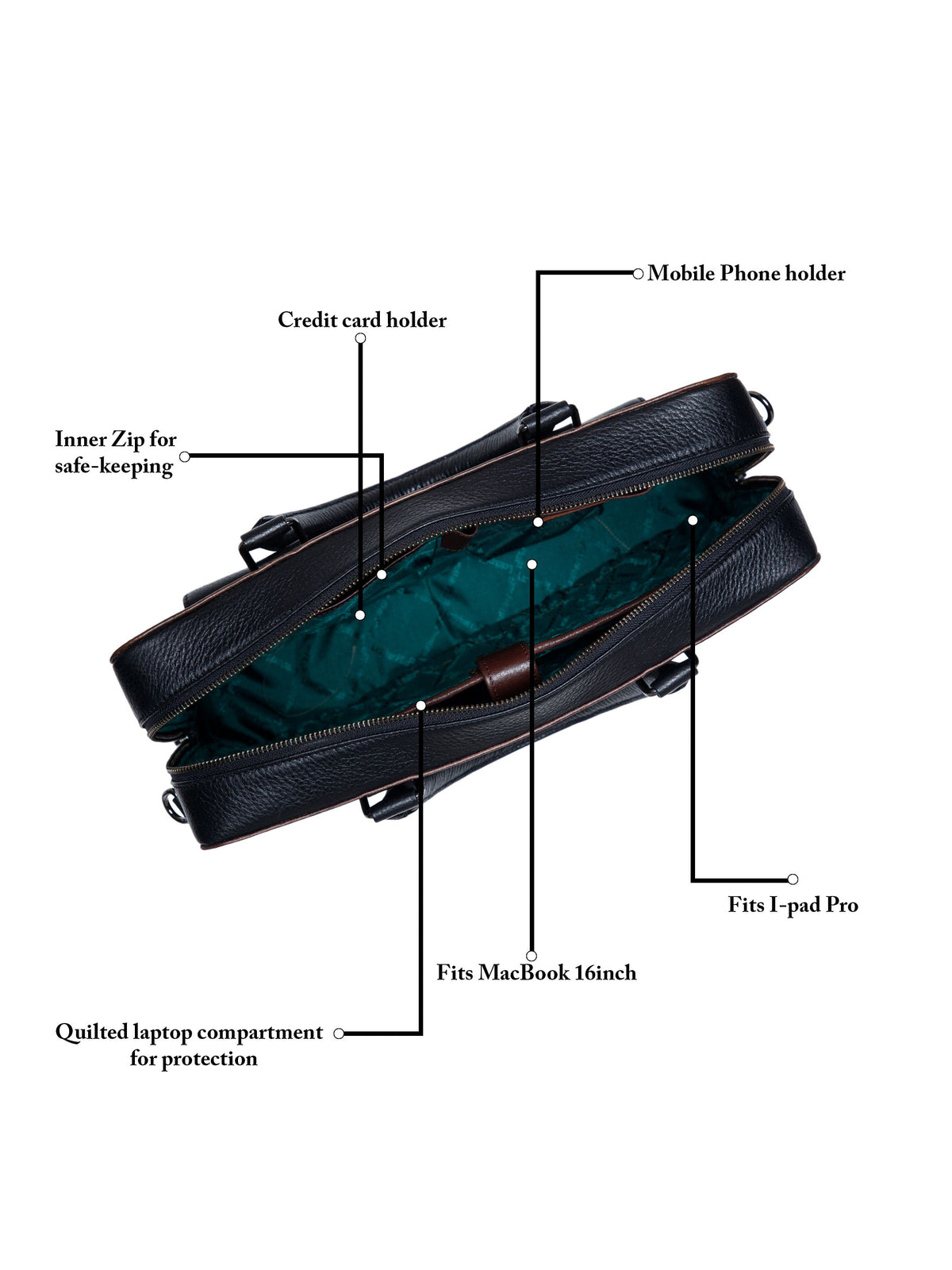 Signature Colorblock Leather Laptop Bag