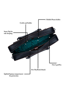 Signature Colorblock Leather Laptop Bag