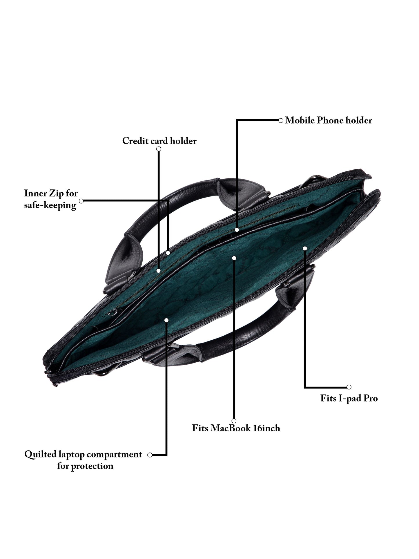 Quilted Leather Laptop Bag  LT16-3003