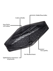 Woven Texture Leather Laptop Sleeve