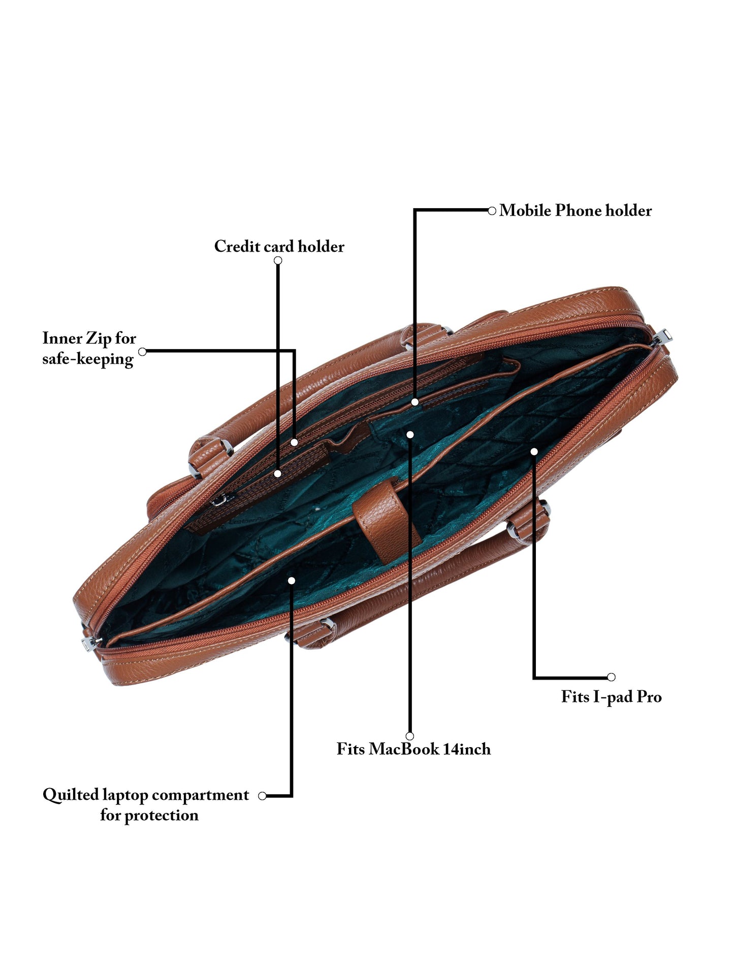 Sleek Leather Laptop Bag LT16-2004