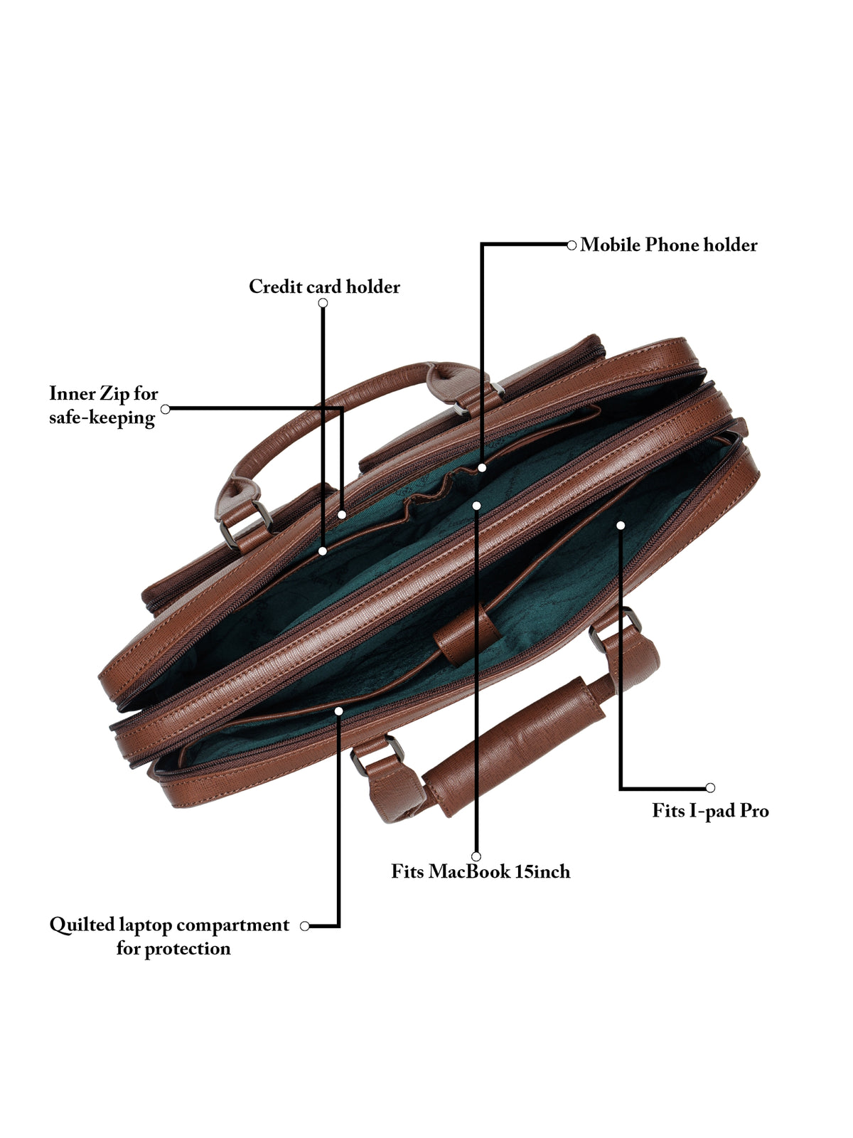 Executive Saffiano Leather Laptop Bag