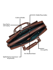 Executive Saffiano Leather Laptop Bag