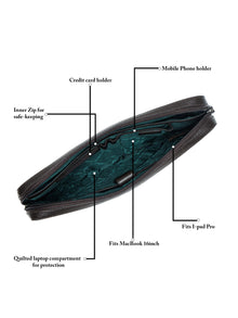Milled Leather Laptop Sleeve