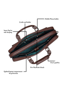 Executive Saffiano Leather Laptop Bag