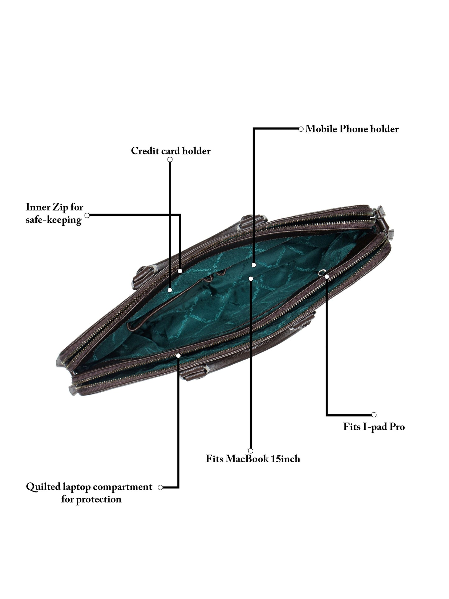 Natural Milled Leather Laptop Bag  LT16-3002