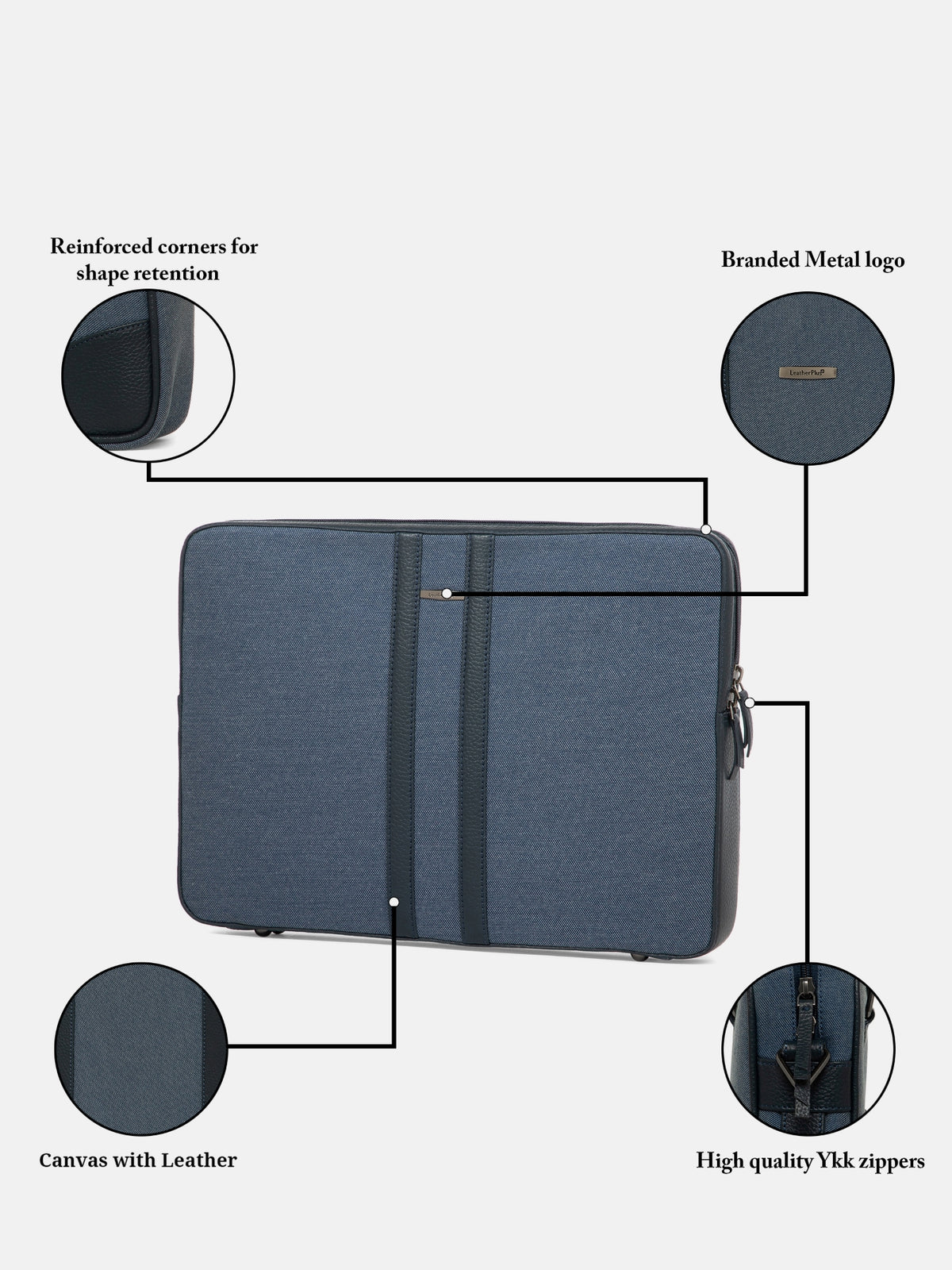 Woven Texture Leather Laptop Sleeve