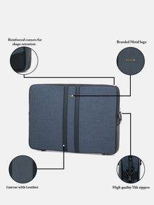 Woven Texture Leather Laptop Sleeve