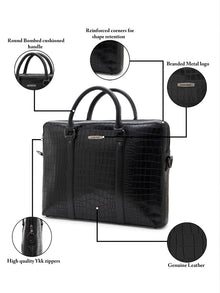 Croco Leather Laptop Bag LT14-5002