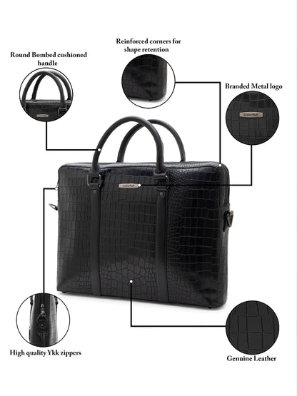 Croco Leather Laptop Bag  LT16-5001