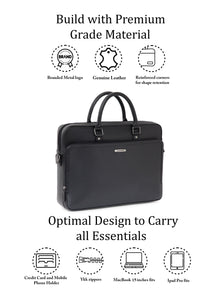 extured Work Leather Laptop Bag