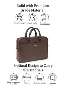 extured Work Leather Laptop Bag