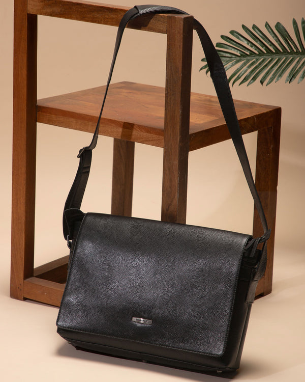 Flap Leather Laptop Bag