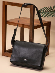 Flap Leather Laptop Bag
