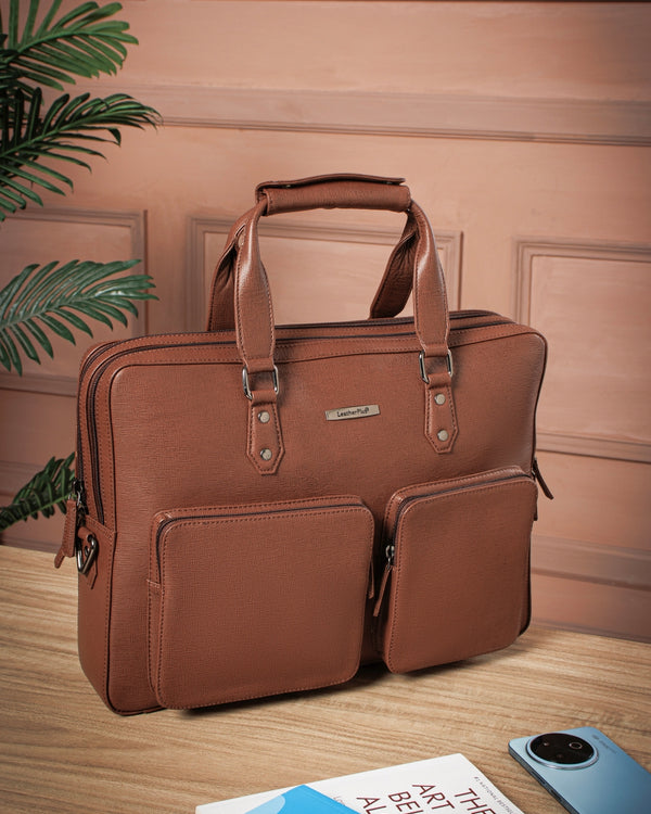 Executive Saffiano Leather Laptop Bag
