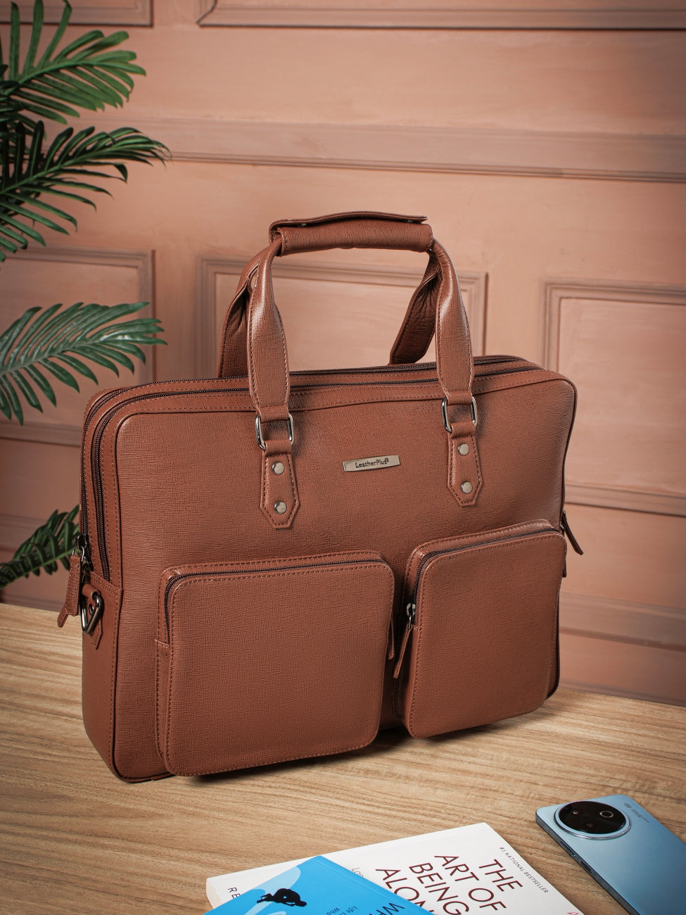 Executive Saffiano Leather Laptop Bag