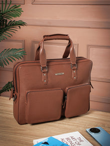 Executive Saffiano Leather Laptop Bag