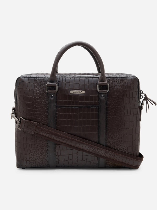 Croco Leather Laptop Bag  LT16-5001