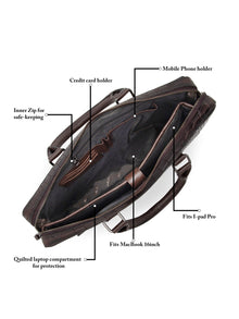Croc-Embossed Executive Laptop Bag