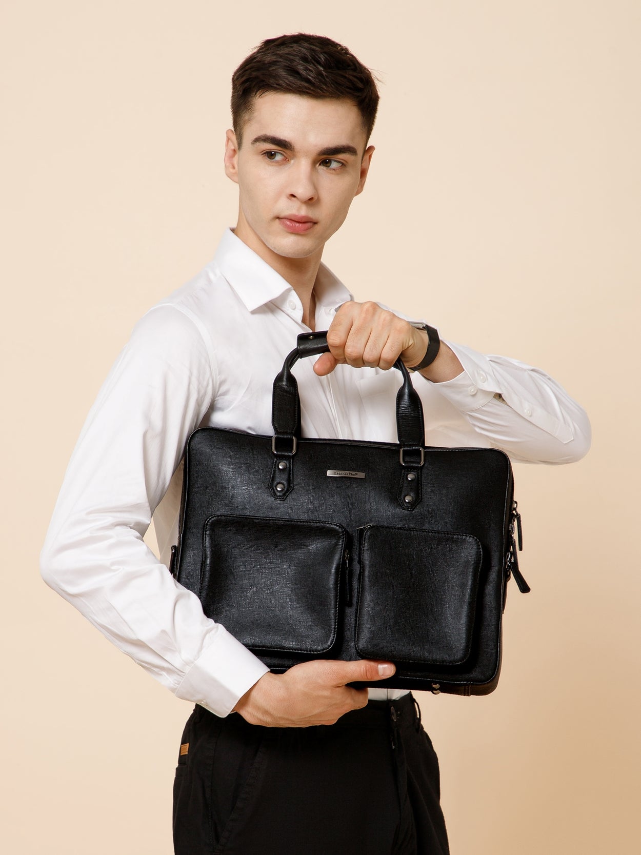 Saffiano Leather Laptop Bag  LT16-4001