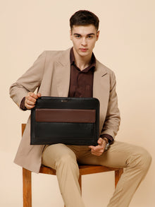 Colorblock Leather Laptop Sleeve