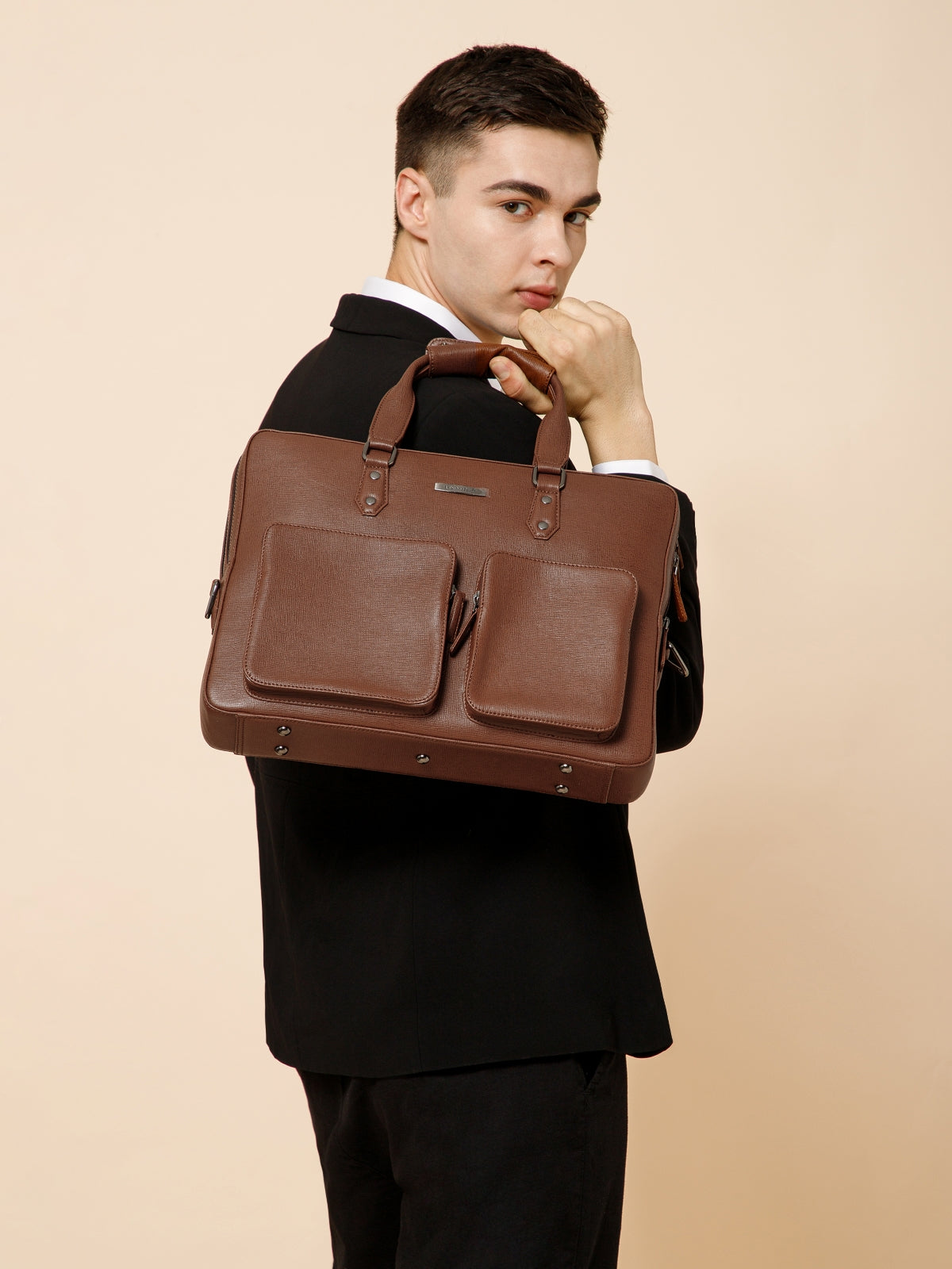Executive Saffiano Leather Laptop Bag