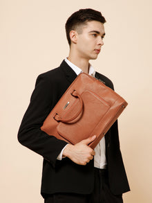 Sleek Leather Laptop Bag