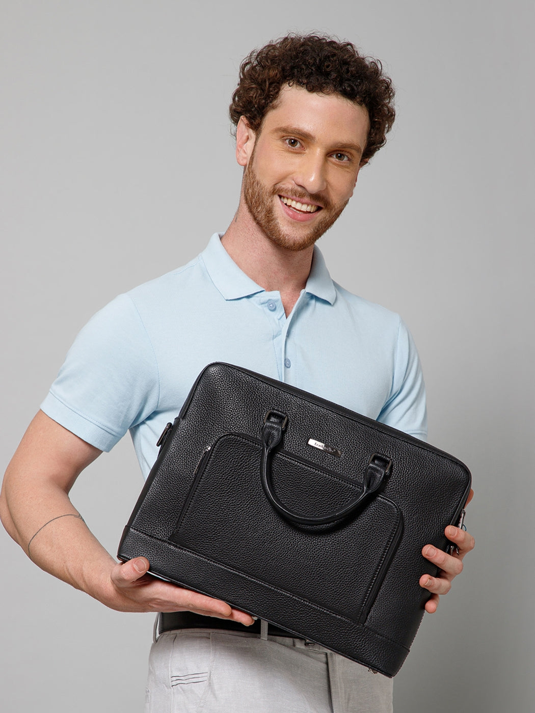 Sleek Leather Laptop Bag