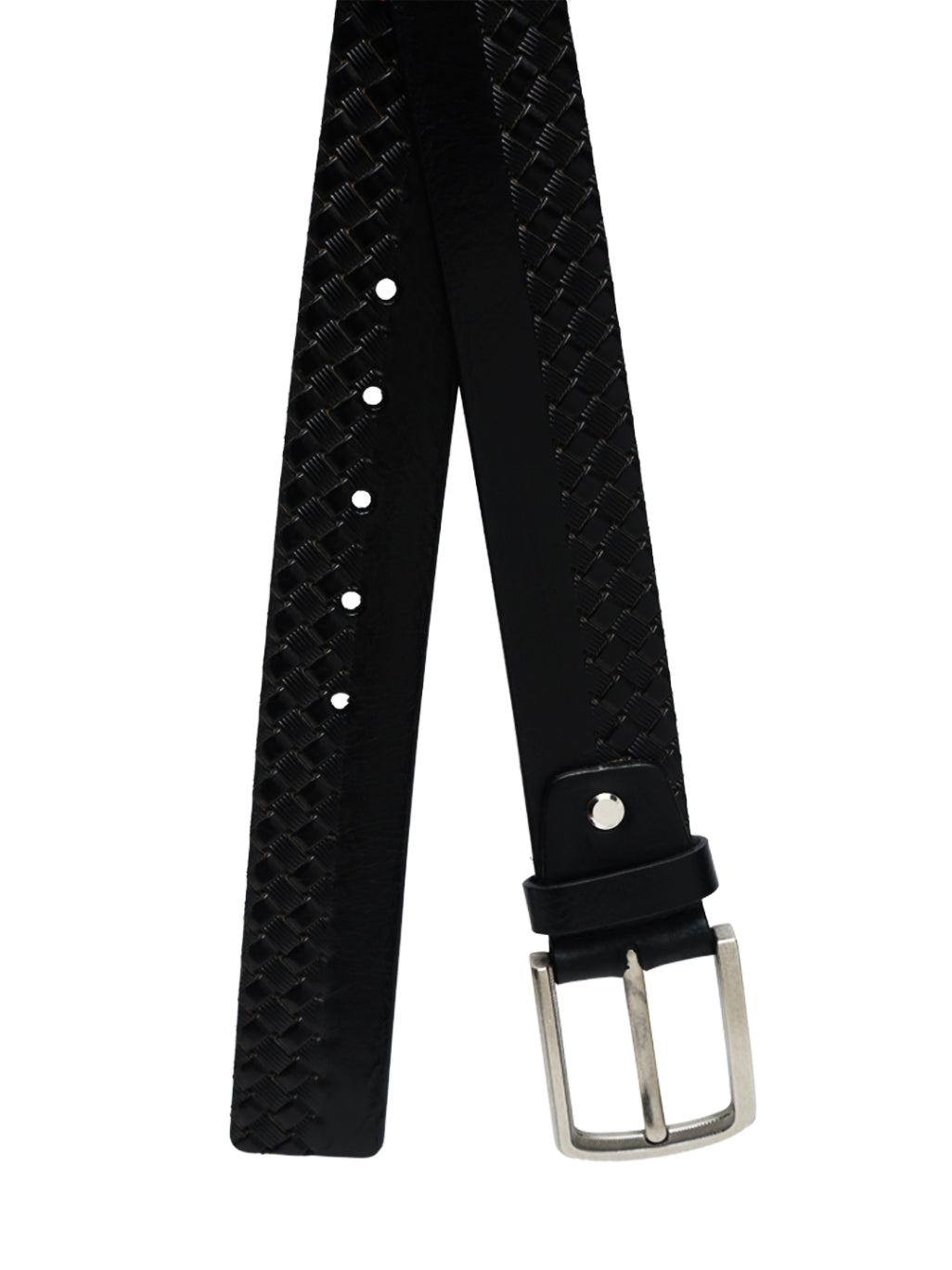 Dual-Texture Leather Belt