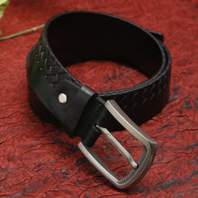 Dual-Texture Leather Belt