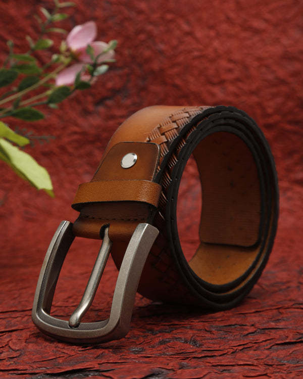 Dual-Texture Leather Belt