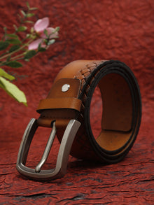 Dual-Texture Leather Belt