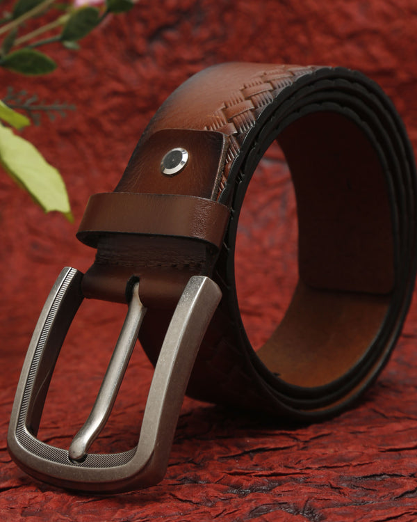 Dual-Texture Leather Belt