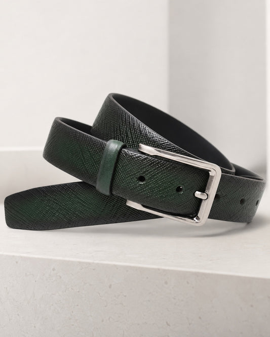 Classic Leather Belt with Contrast Stitching