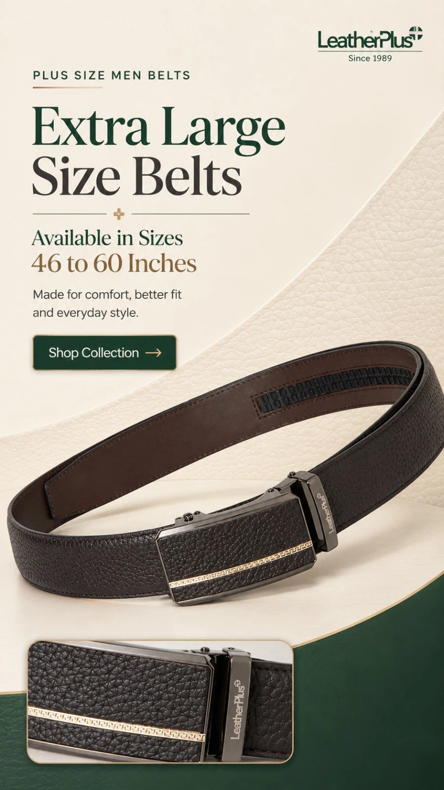Plus Size Leather Belts