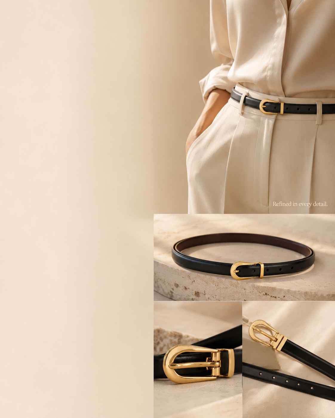 Belts and accessories with refined everyday styling.