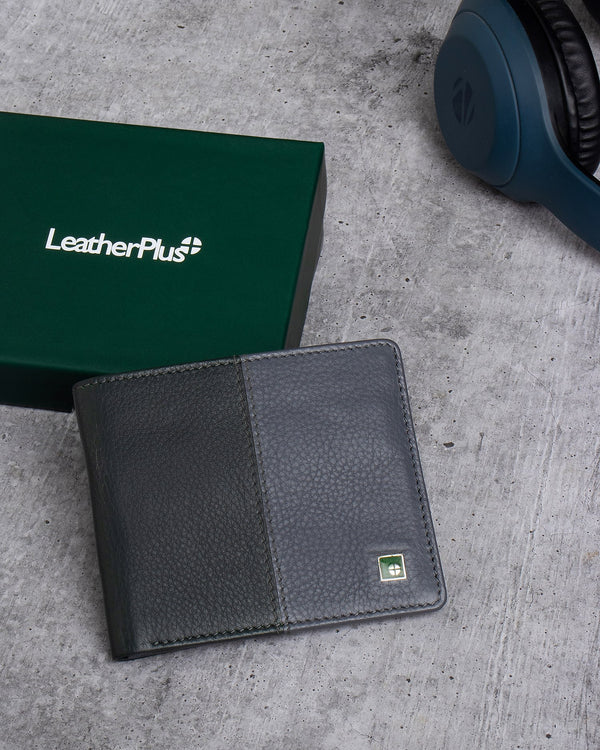 Dual-Tone Grain Finish Leather Wallet