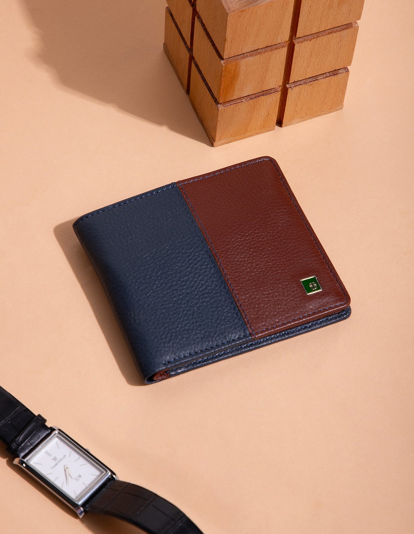 Men Wallet ET-3005 Navy & Tan