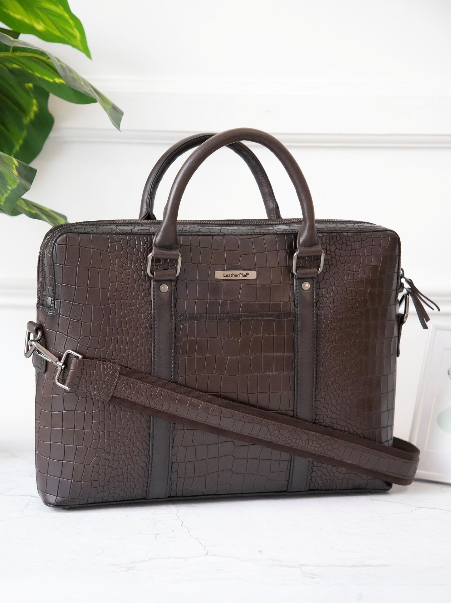 Croco Leather Laptop Bag  LT16-5001