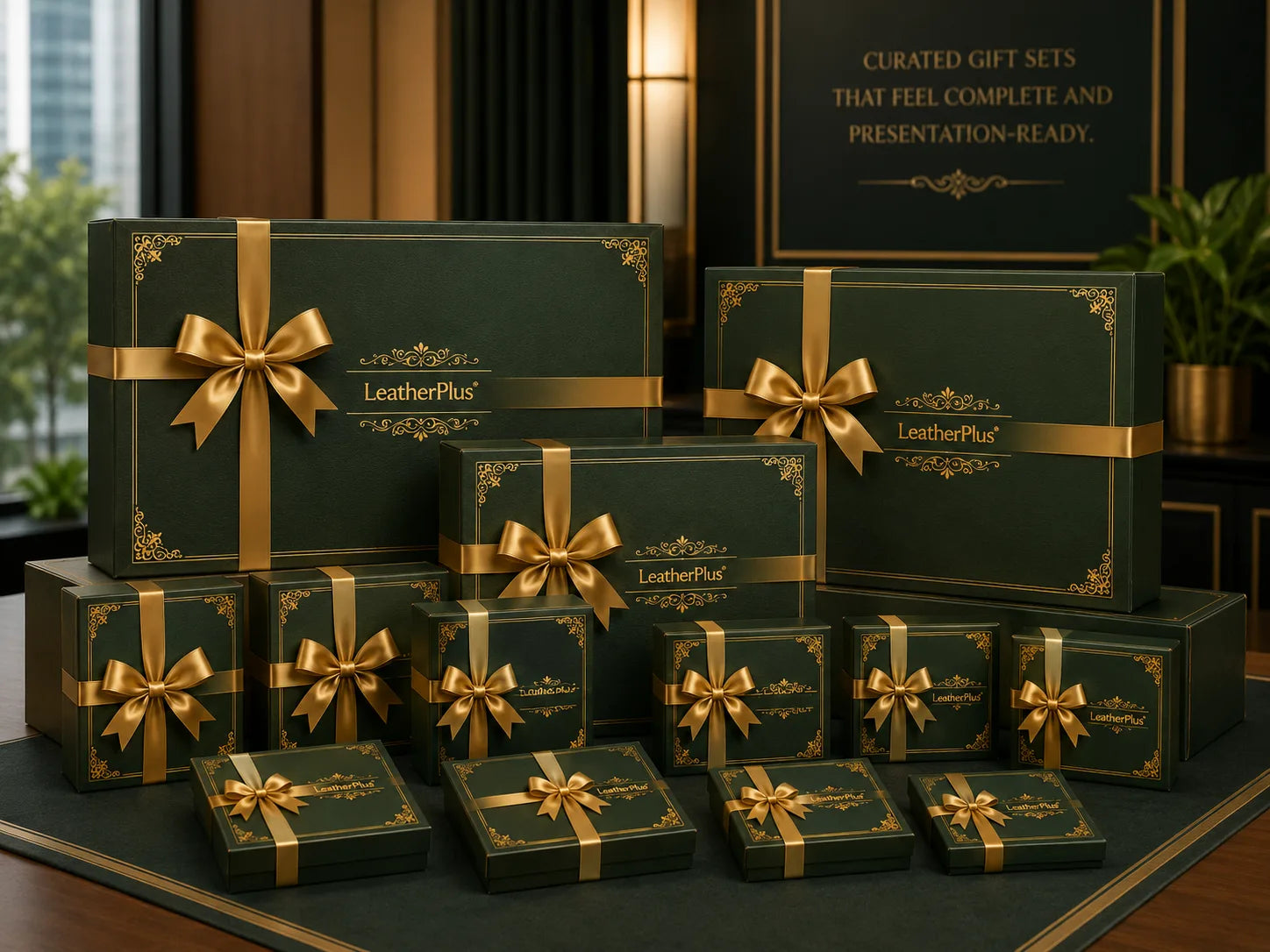 Curated premium leather gift set